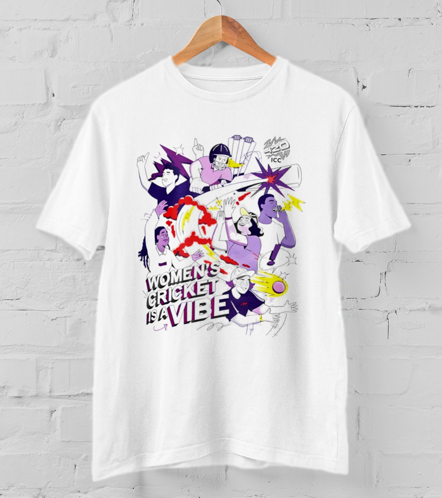 Women's Cricket Is A Vibe ICC T20 Excitement Explosion T-Shirt