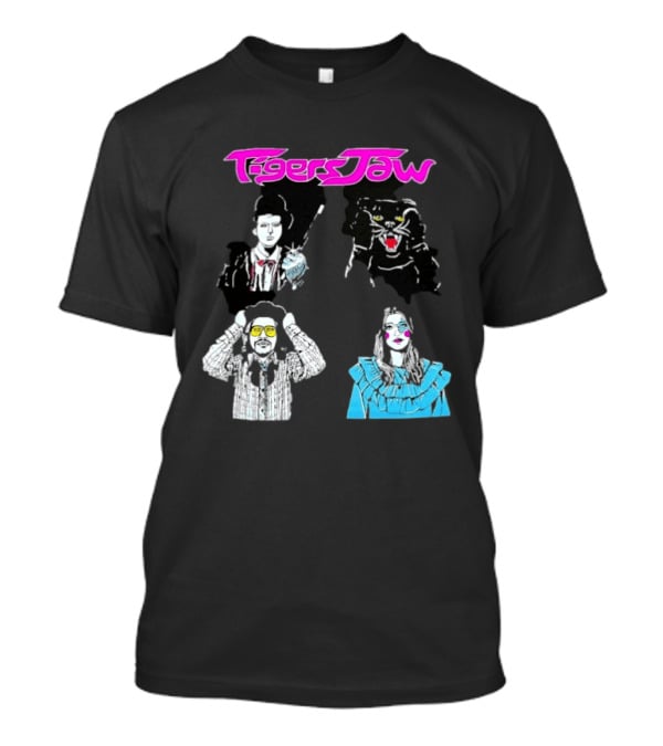 Tigers Jaw Band Members Indie Rock Retro Style Illustrated Portraits T-Shirt