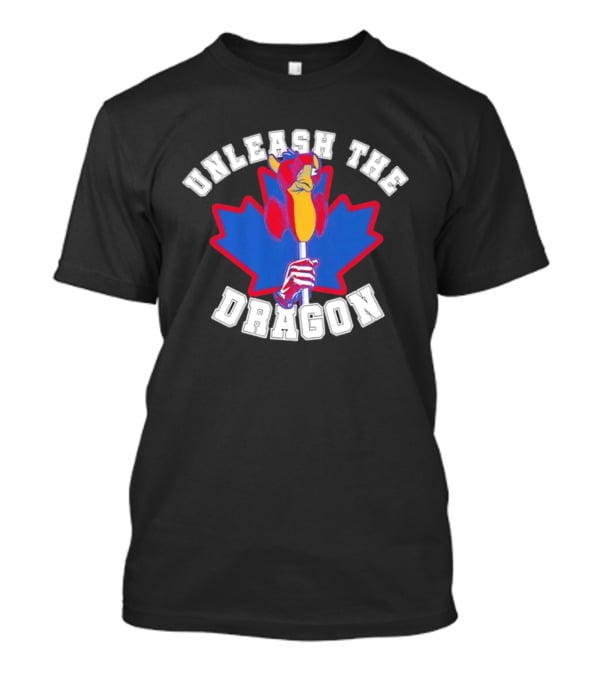 Unleash The Dragon Toronto Blue Jays Home Run Dragon Maple Leaf T-Shirt
