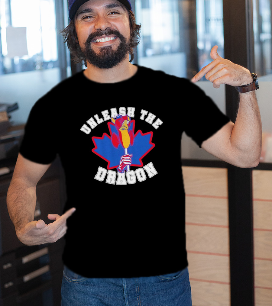 Unleash The Dragon Toronto Blue Jays Home Run Dragon Maple Leaf T-Shirt