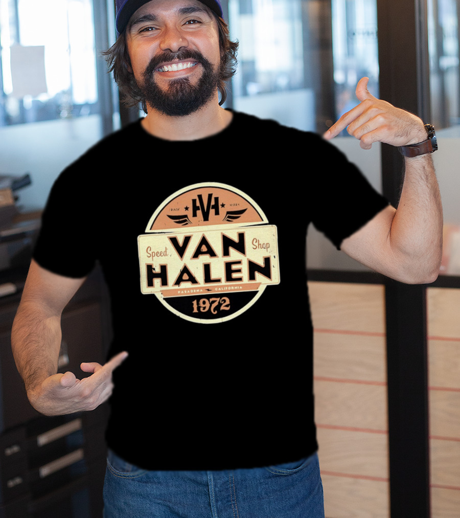 Van Halen Speed Shop Pasadena California 1972 T-Shirt