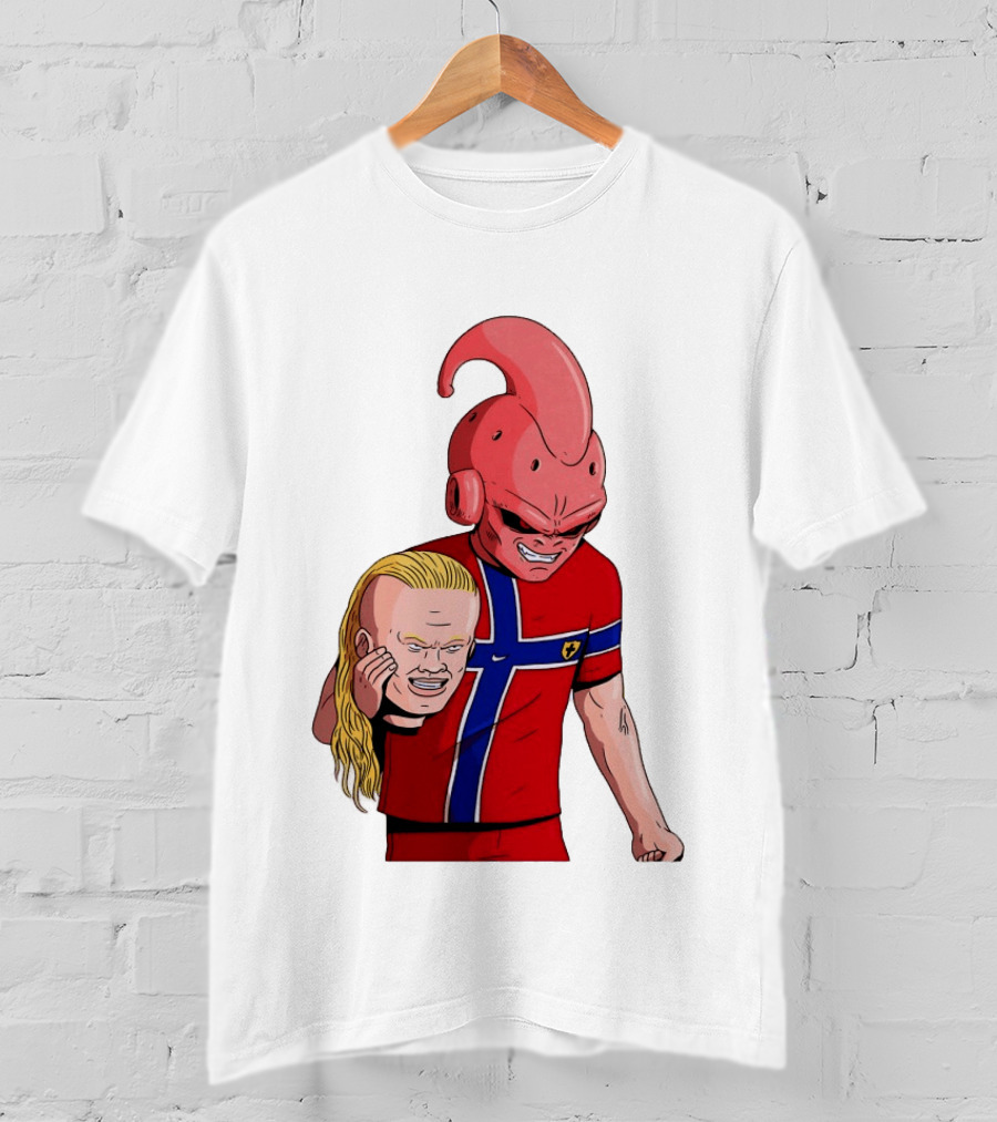 Majin Buu Holding Erling Haaland With Norway Football Jersey T-Shirt
