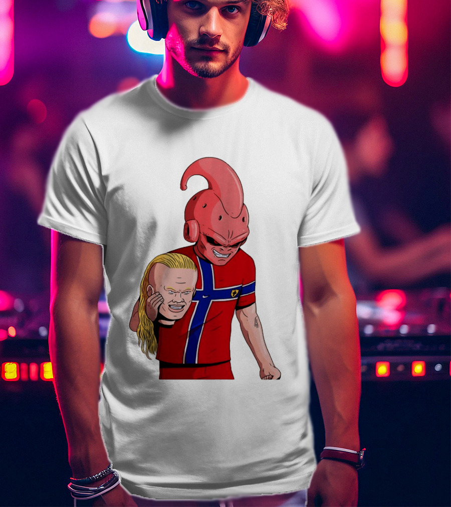 Majin Buu Holding Erling Haaland With Norway Football Jersey T-Shirt