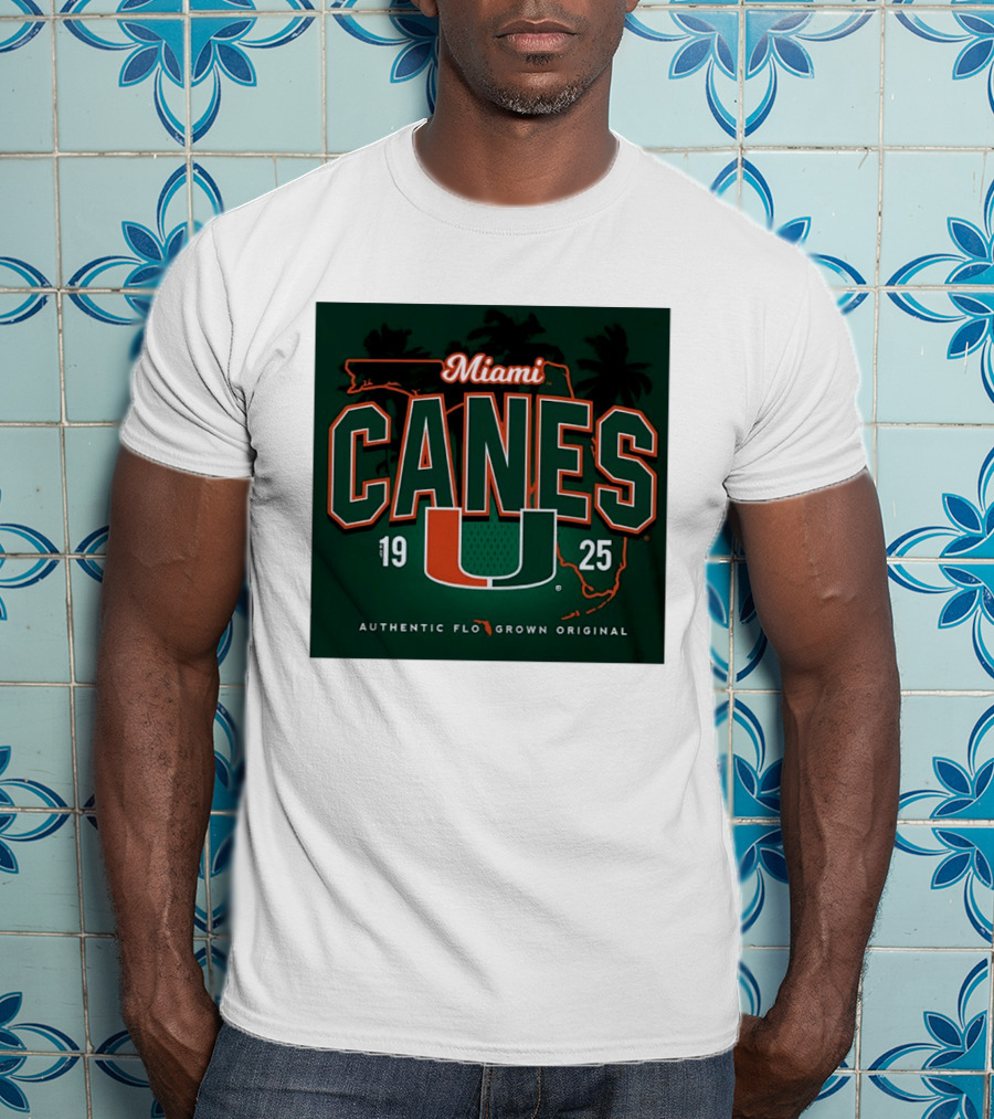 Miami Hurricanes Canes U Authentic Flo Grown 1925 Palm Trees T-Shirt