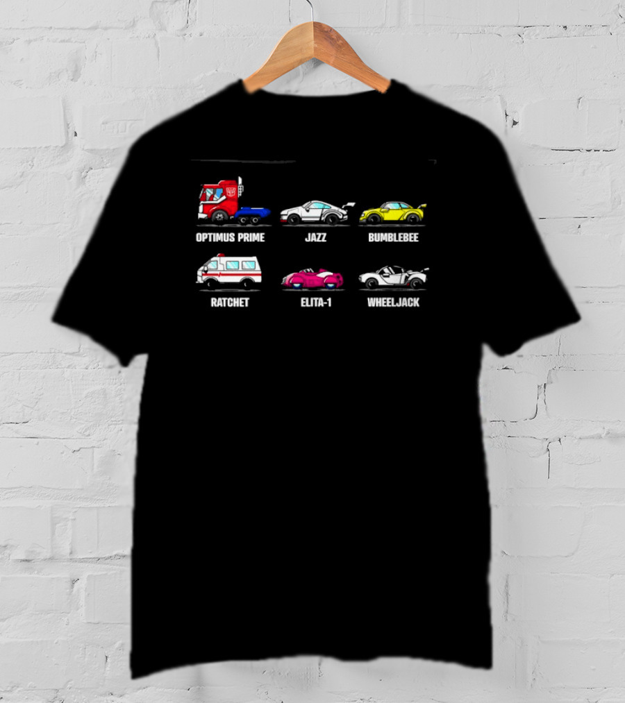Optimus Prime Jazz Bumblebee Ratchet Elita 1 Wheeljack Transformers T-Shirt