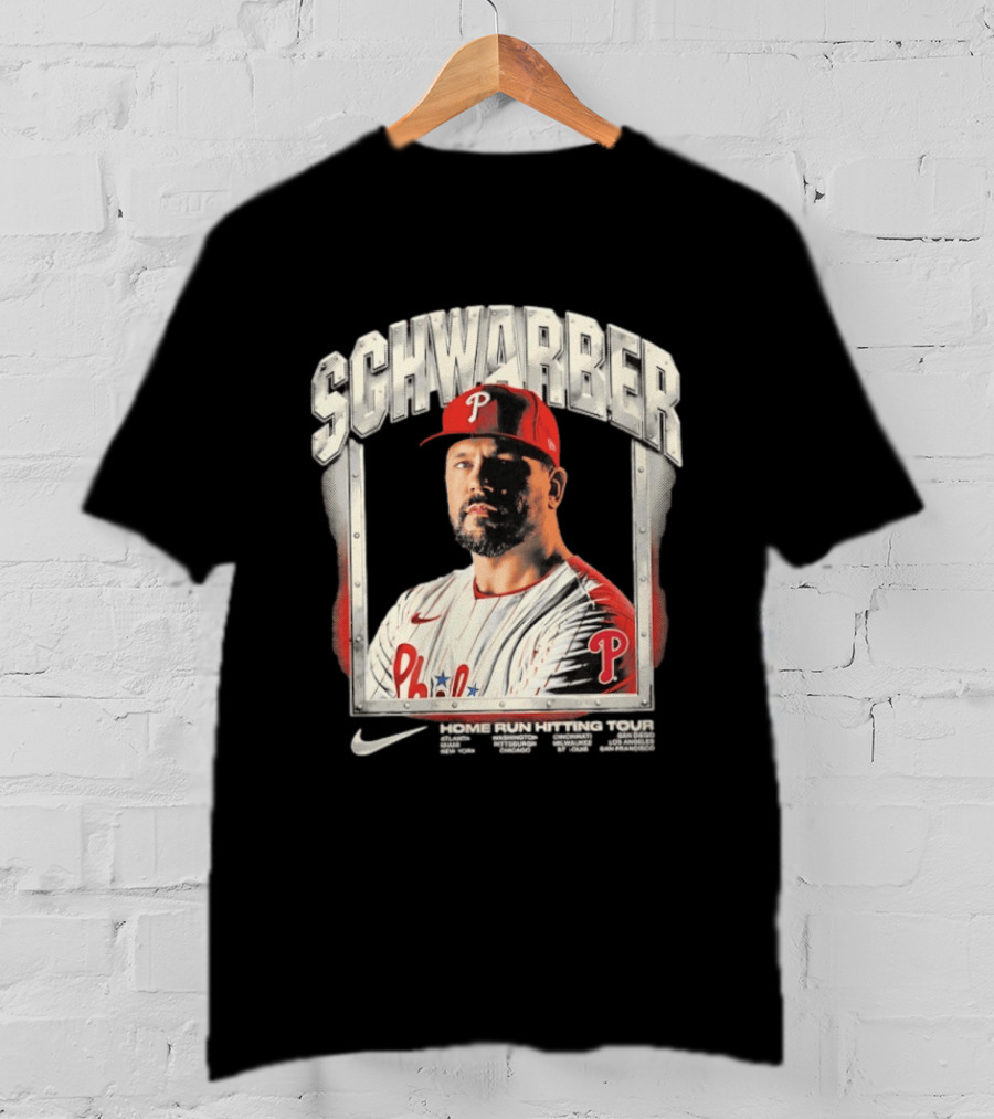 Philadelphia Phillies Kyle Schwarber Home Run Hitting Tour 2026 Nike Baseball T-Shirt