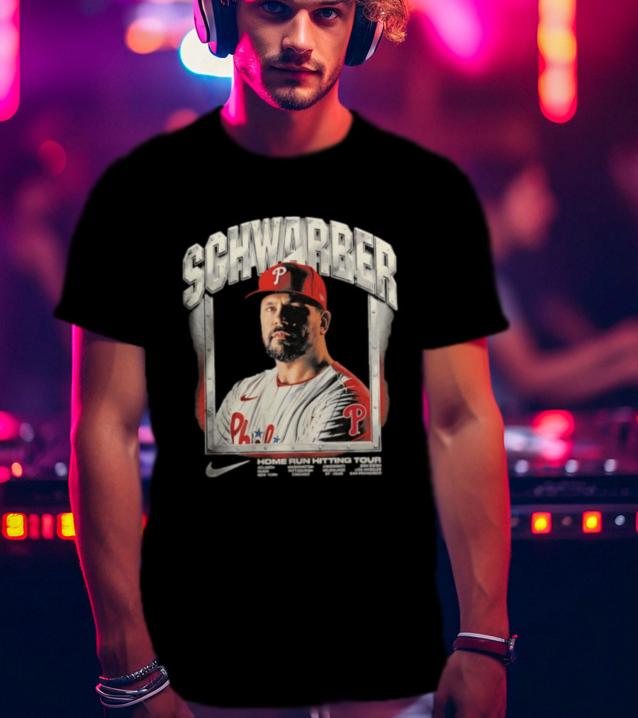 Philadelphia Phillies Kyle Schwarber Home Run Hitting Tour 2026 Nike Baseball T-Shirt