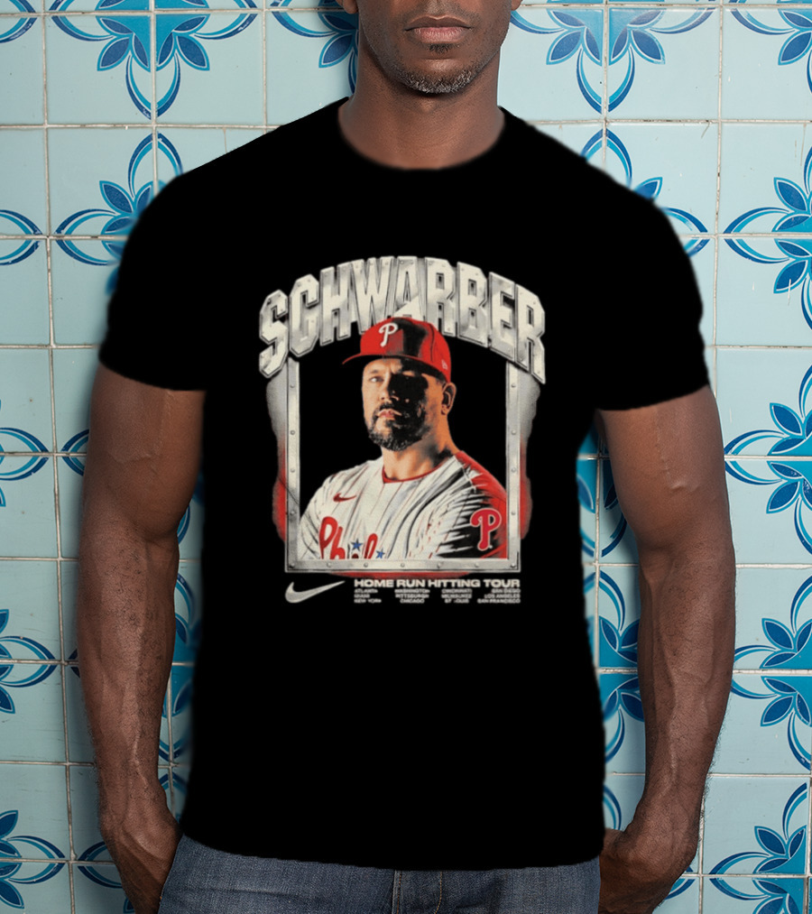 Philadelphia Phillies Kyle Schwarber Home Run Hitting Tour 2026 Nike Baseball T-Shirt