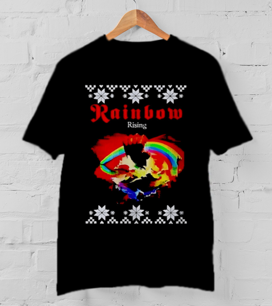 Rainbow Rising Christmas Ugly Sweater Starry T-Shirt