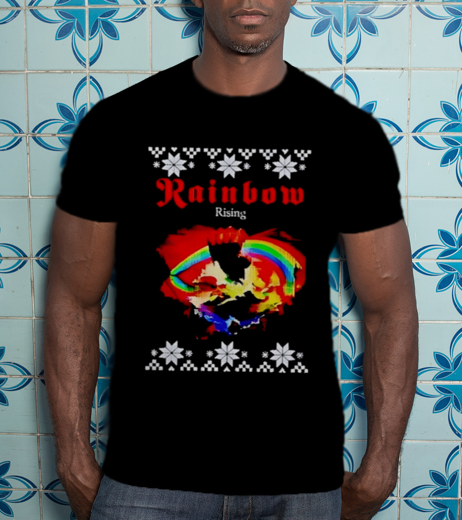 Rainbow Rising Christmas Ugly Sweater Starry T-Shirt