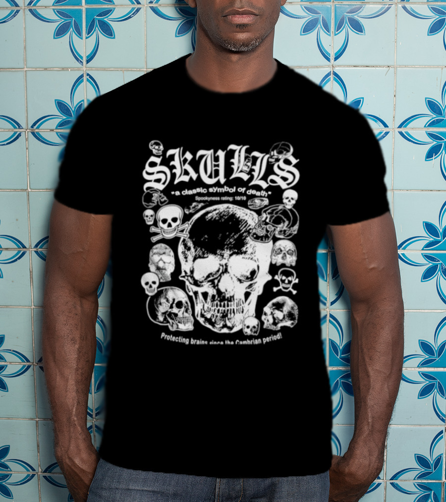 Skulls A Classic Of Death Protecting Brains Since The Cambrian Period T-Shirt