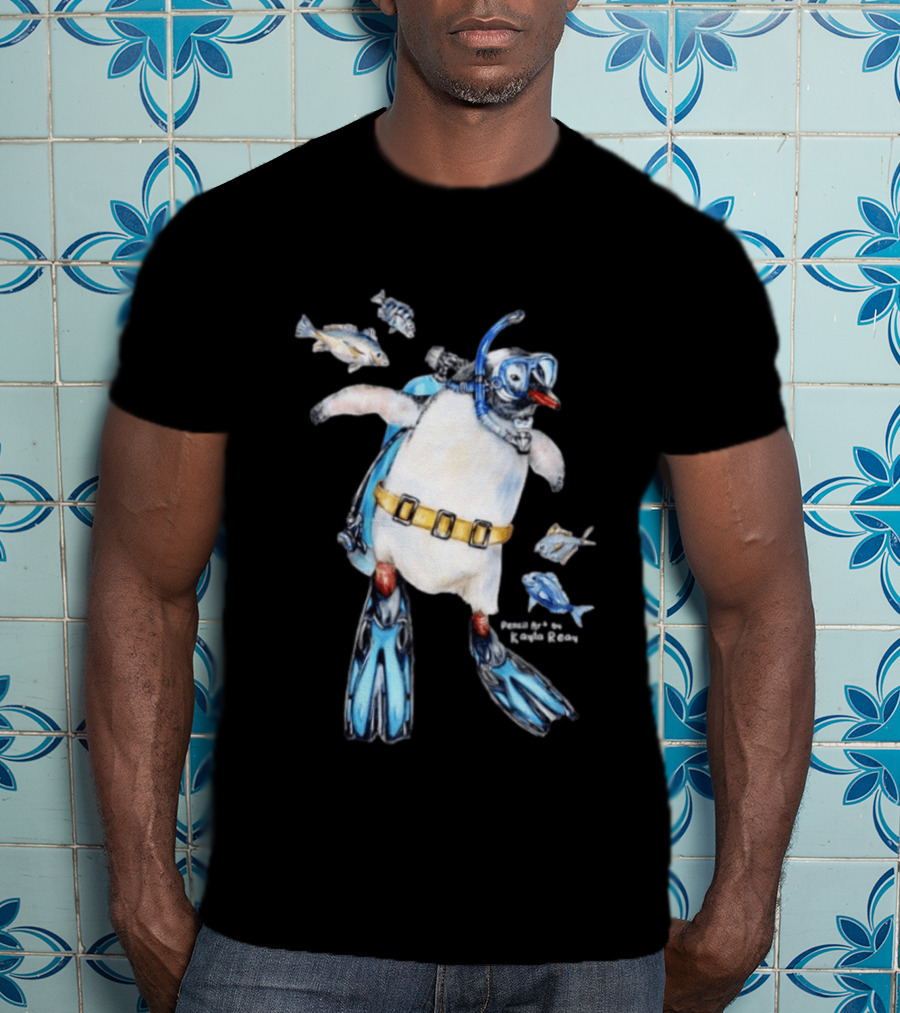 Sullivan The Scuba Diver Penguin By Kayla Reay T-Shirt