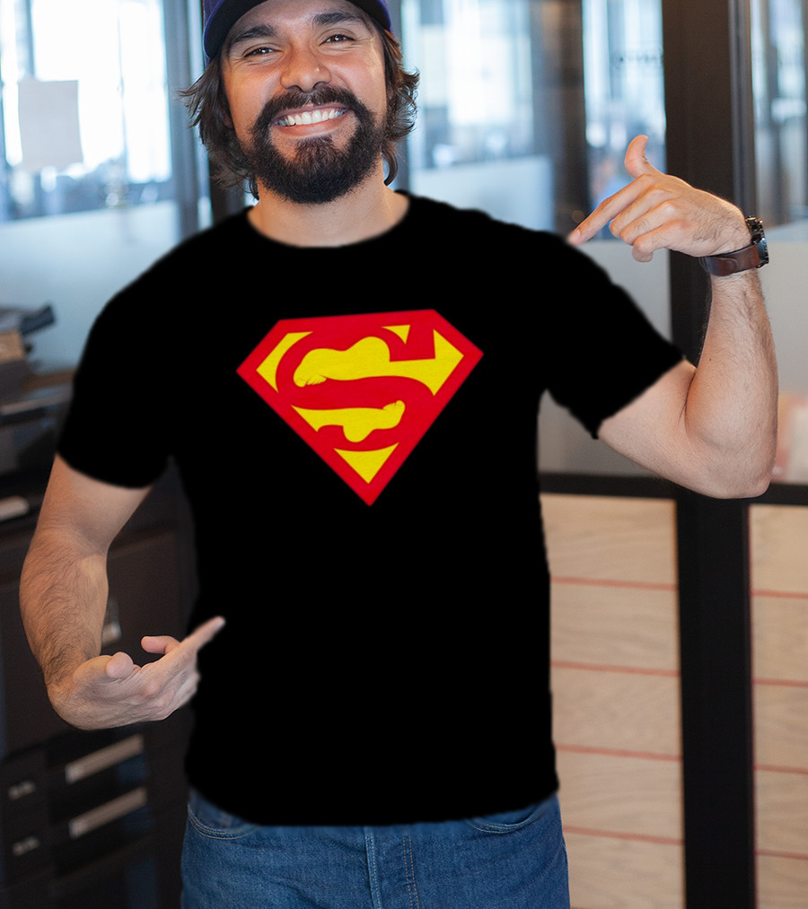 Superfeet Superman Inspired Red Yellow Emblem With Feet T-Shirt