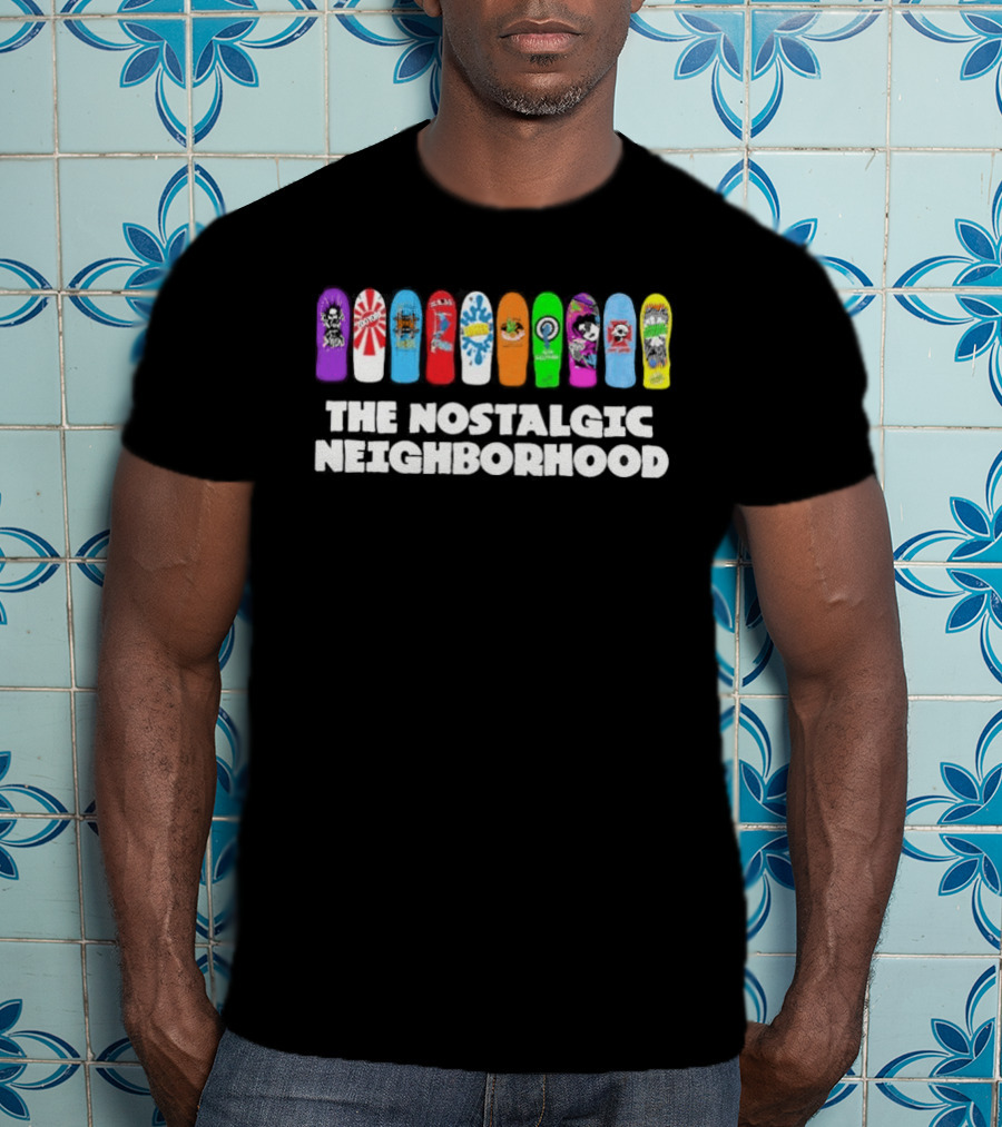 The Nostalgic Neighborhood Collection Skateboard Decks 90s T-Shirt