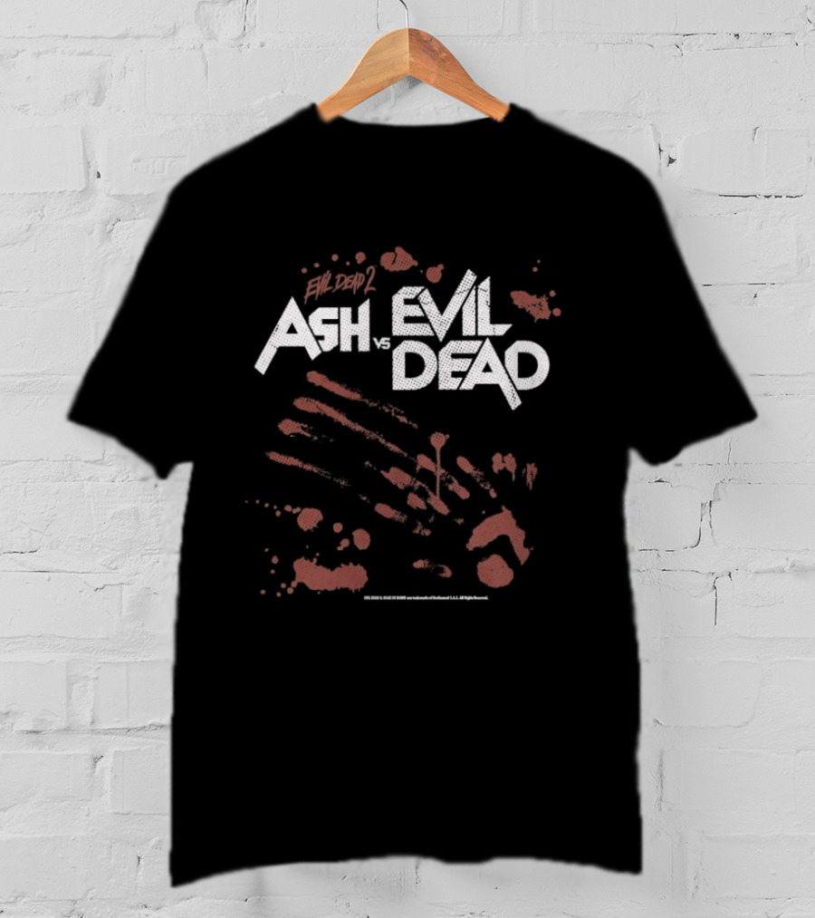 Ash Vs Evil Dead Bloody Handprint Scary Movie Cult Classic Horror T-Shirt