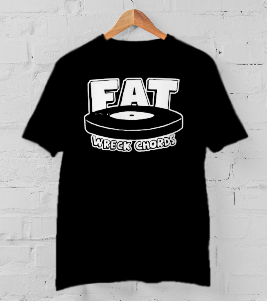 Fat Wreck Chords Vinyl Record Logo Punk Rock Label T-Shirt