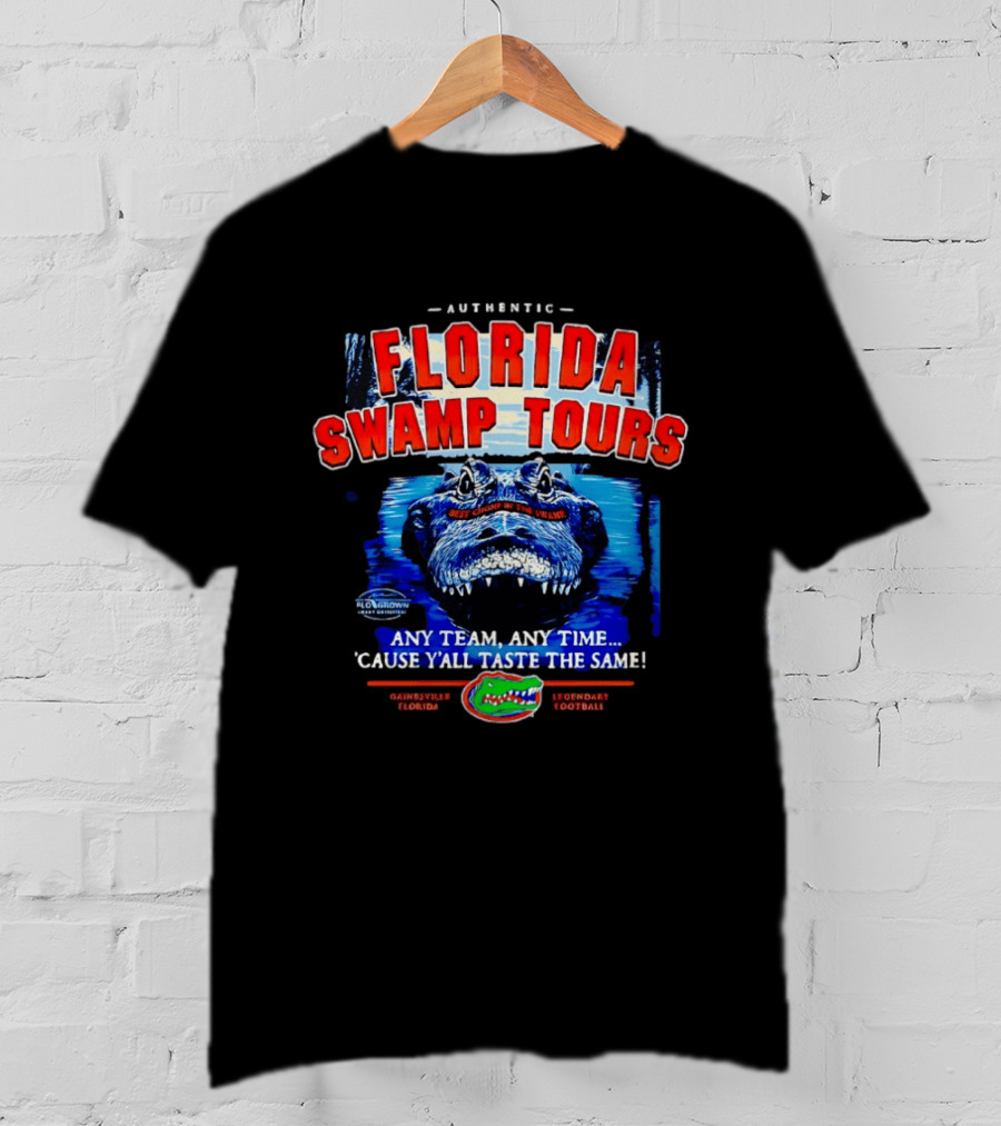 Authentic Florida Swamp Tours Alligator Gainesville Football T-Shirt