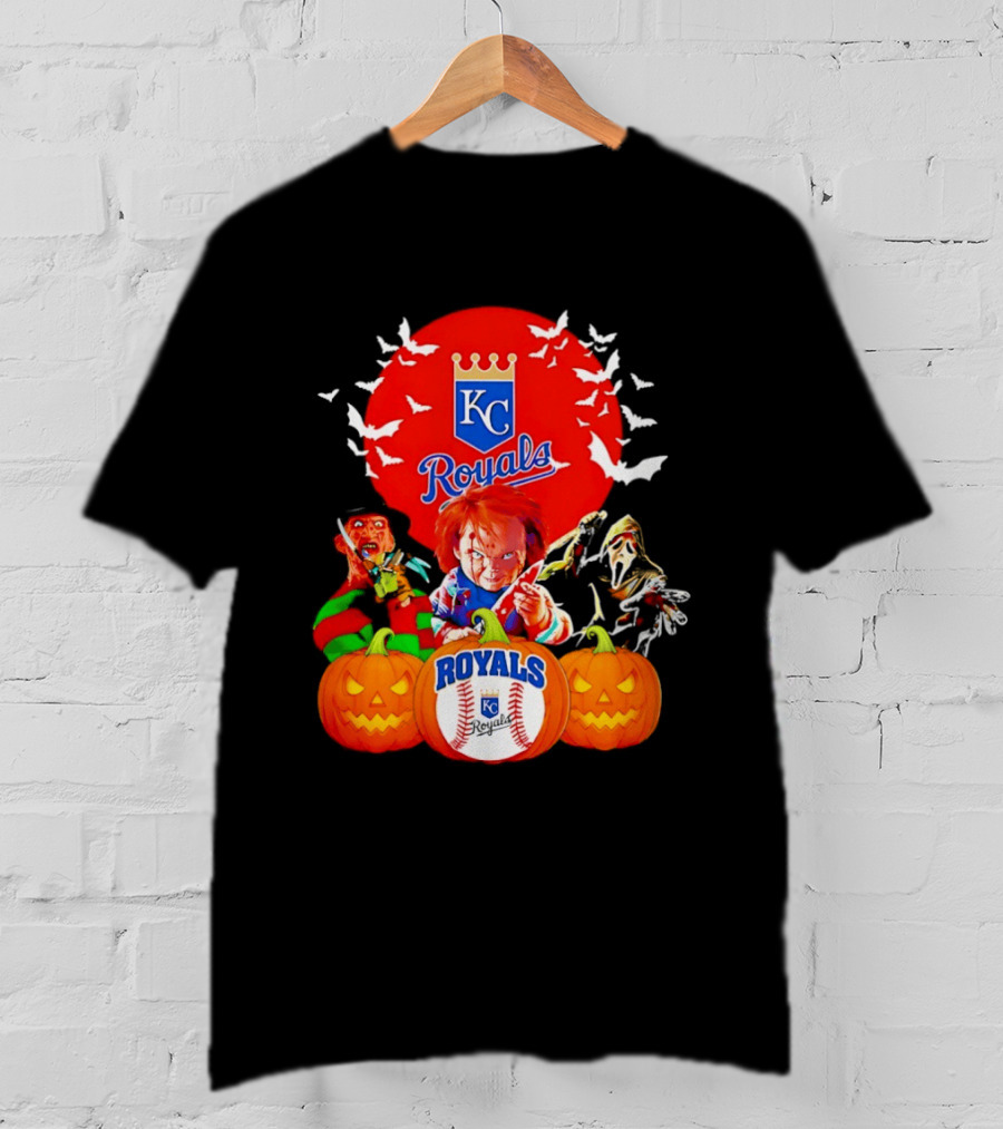Kansas City Royals Halloween Freddy Krueger Chucky Ghostface T-Shirt