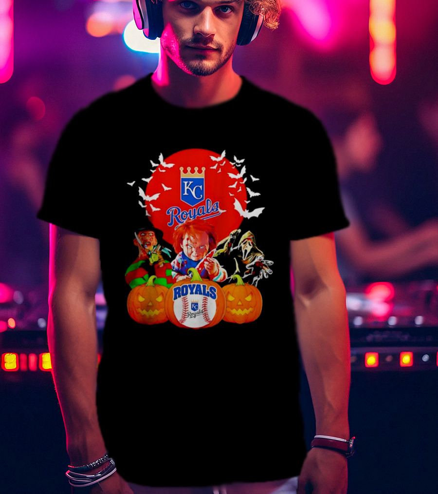 Kansas City Royals Halloween Freddy Krueger Chucky Ghostface T-Shirt