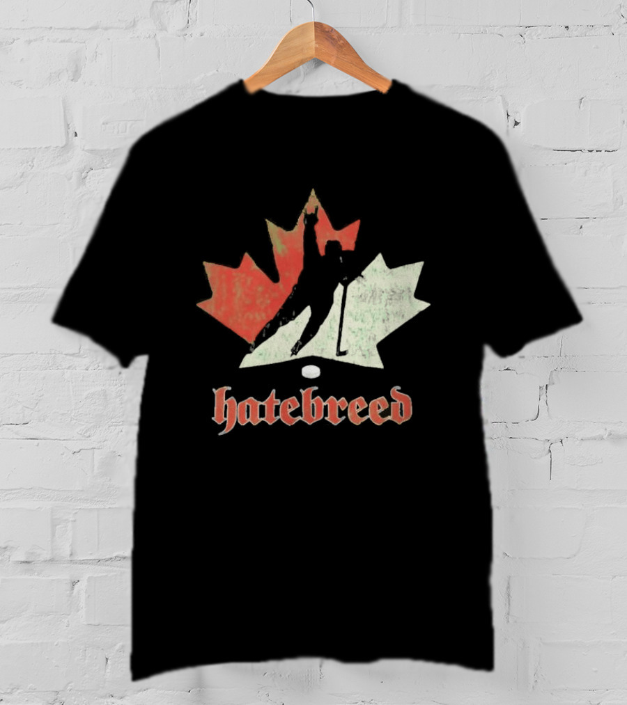 Maple Leaf Hockey Player Hatebreed T-Shirt