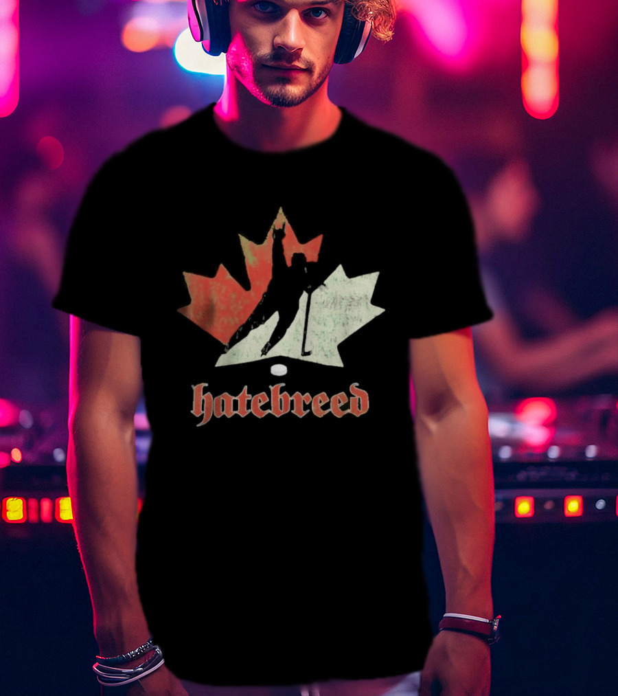Maple Leaf Hockey Player Hatebreed T-Shirt