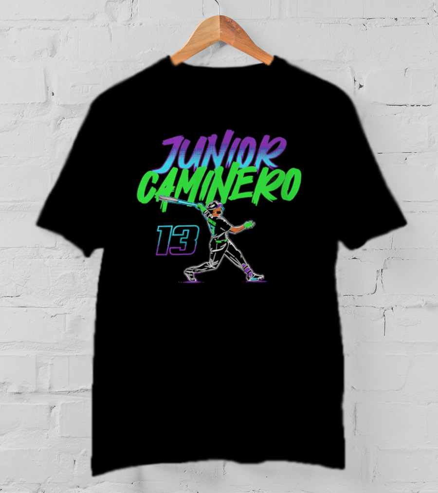 Junior Caminero Tampa Bay Rays Baseball Slugger Swing 13 T-Shirt