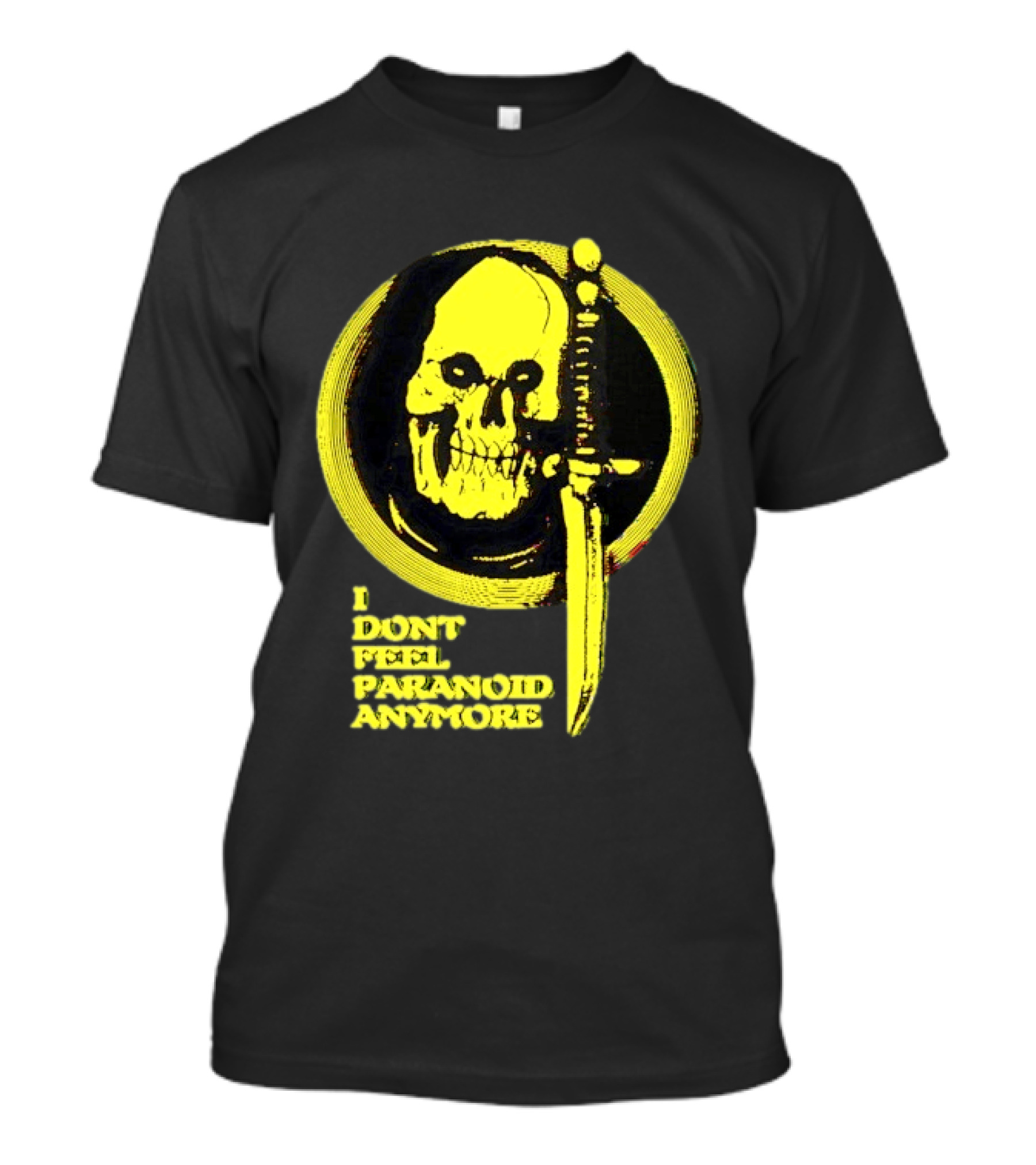 I Don't Feel Paranoid Anymore Skull Dagger Retro Horror Vibe T-Shirt