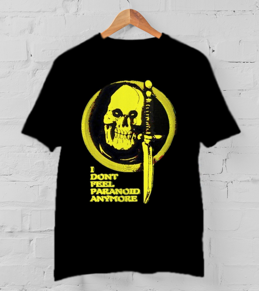 I Don't Feel Paranoid Anymore Skull Dagger Retro Horror Vibe T-Shirt