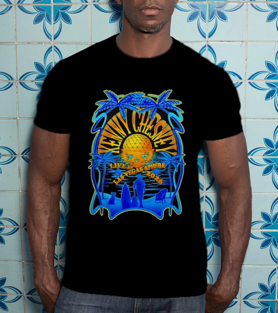 Kenny Chesney Live At Las Vegas Sphere 2026 Tropical Sunset And Palms T-Shirt