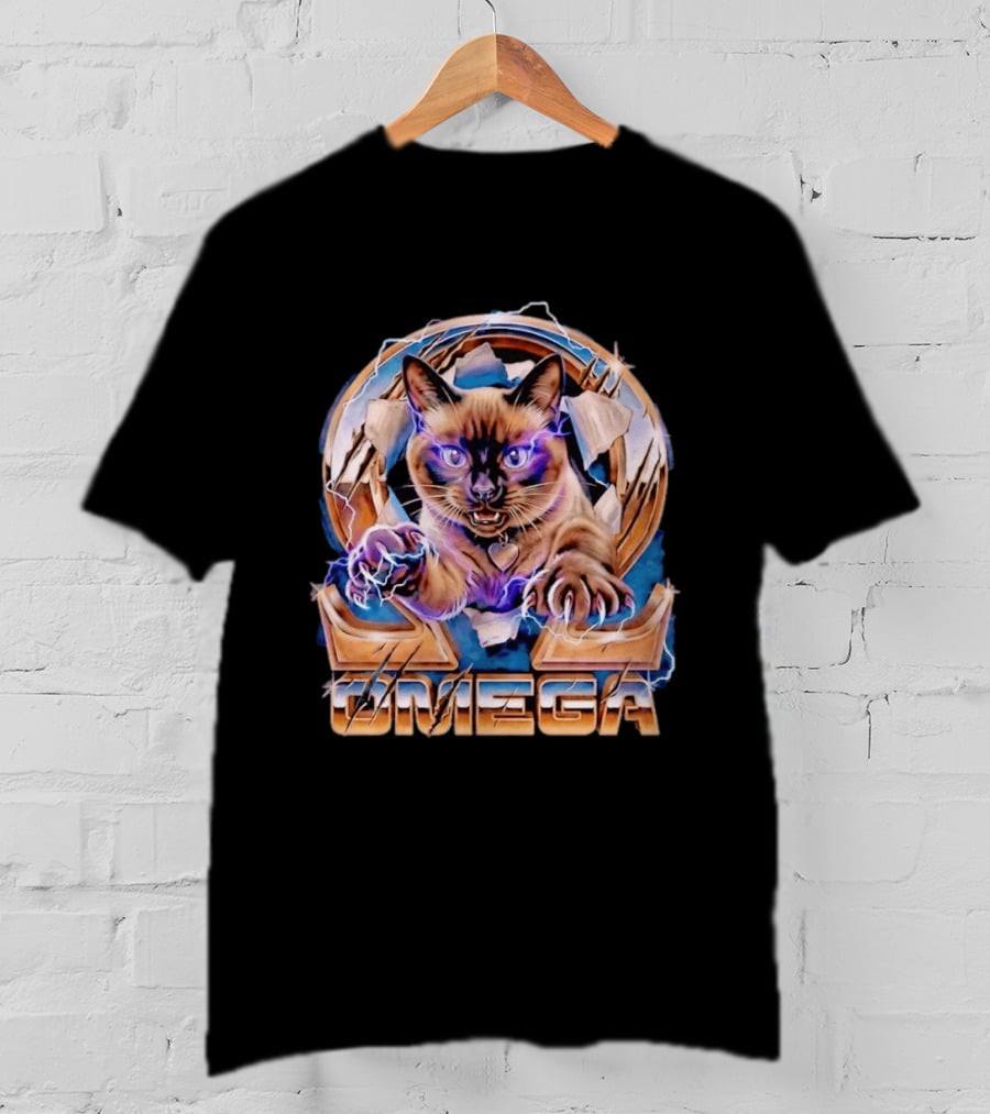 Kenny Omega Electric Cat With Lightning And Omega T-Shirt