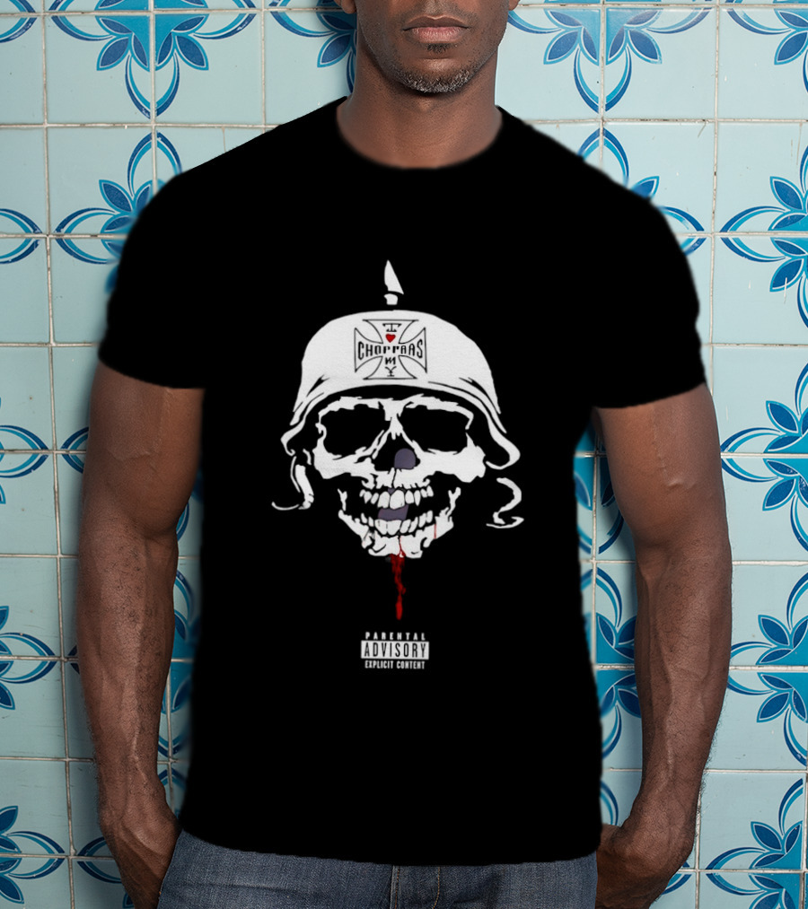 Parental Advisory I Love Choppas NY Skull Helmet T-Shirt