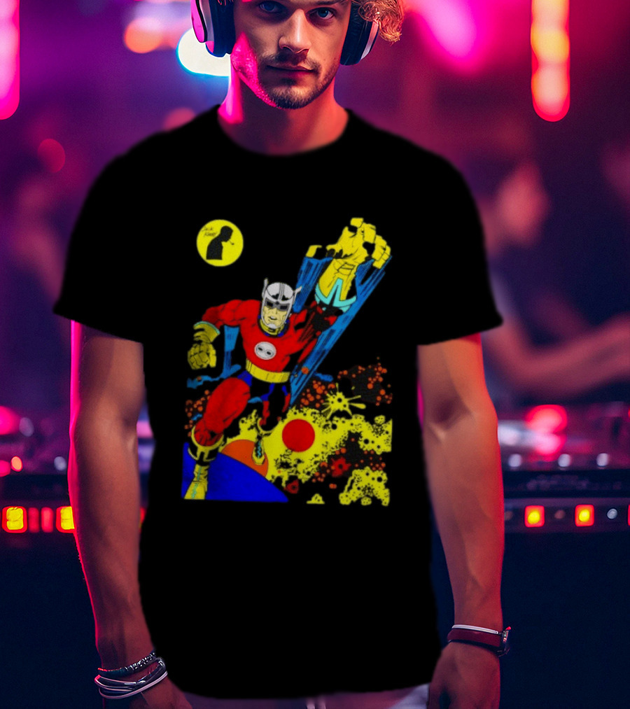 Jack Kirby Galactic Superhero Comic Book Dynamic Action T-Shirt
