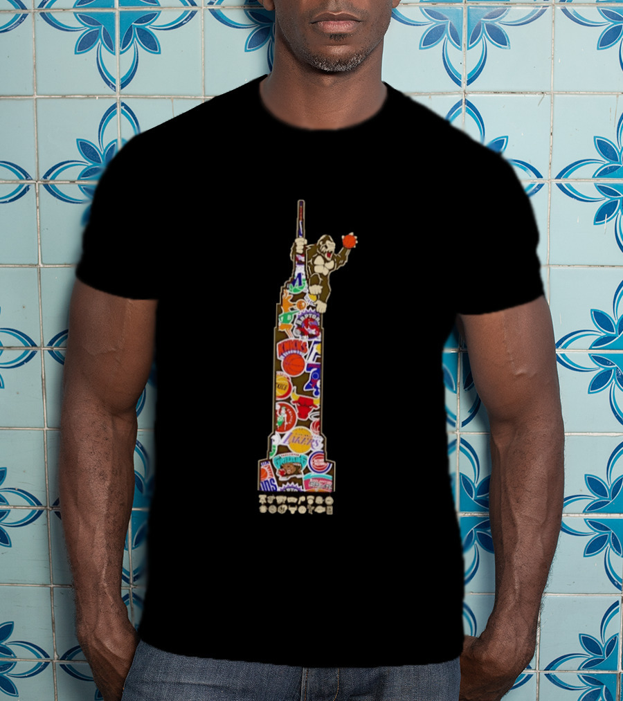 New York Knicks King K Basketball Team Logos Tower T-Shirt