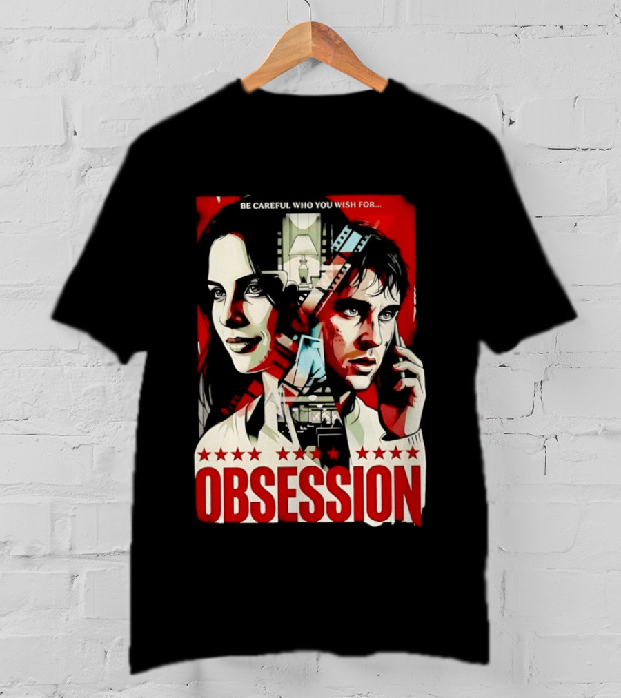 Obsession Be Careful Who You Wish For Movie Red And White Faces T-Shirt