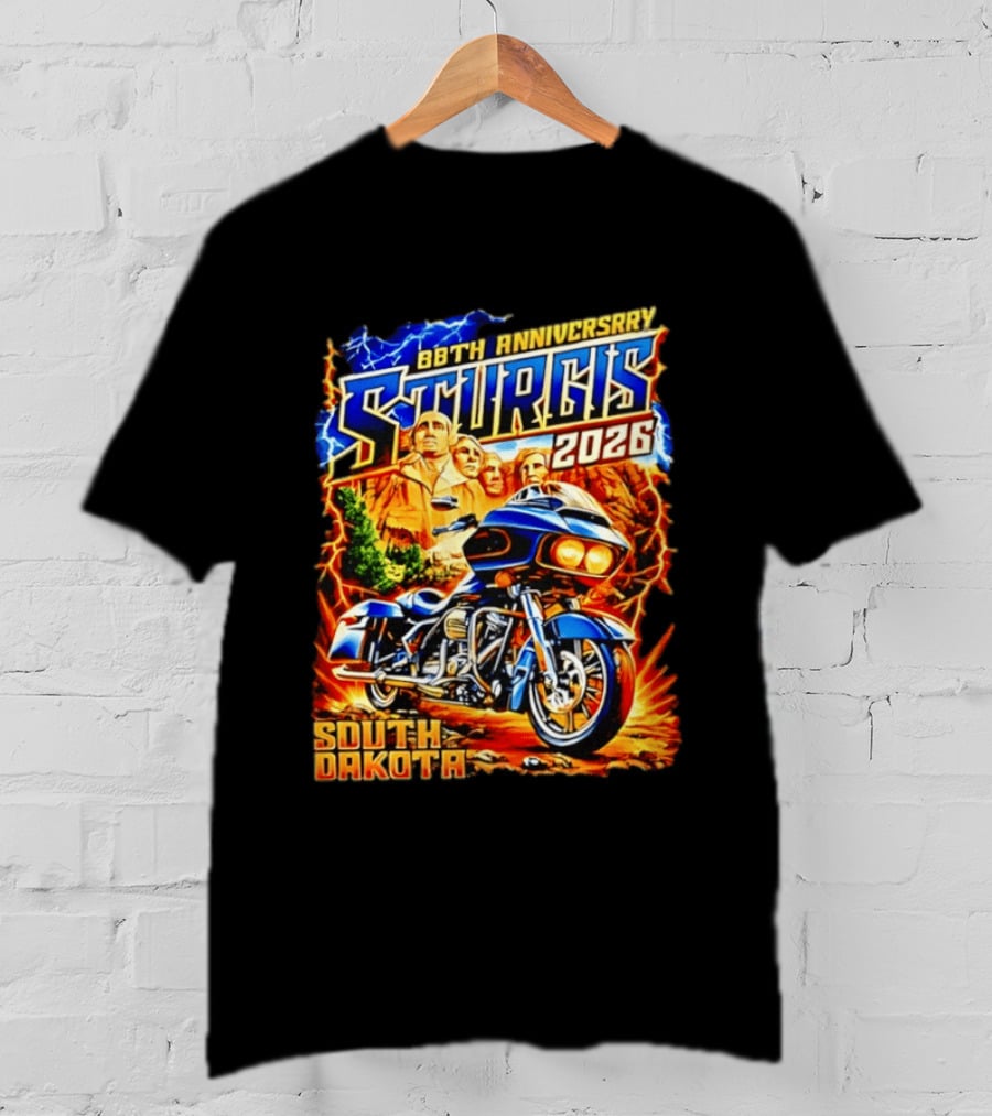 88th Anniversary Sturgis 2026 South Dakota Motorcycle Mount Rushmore T-Shirt