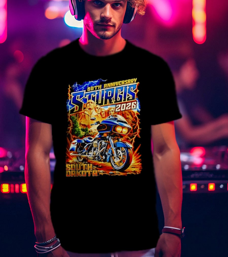 88th Anniversary Sturgis 2026 South Dakota Motorcycle Mount Rushmore T-Shirt