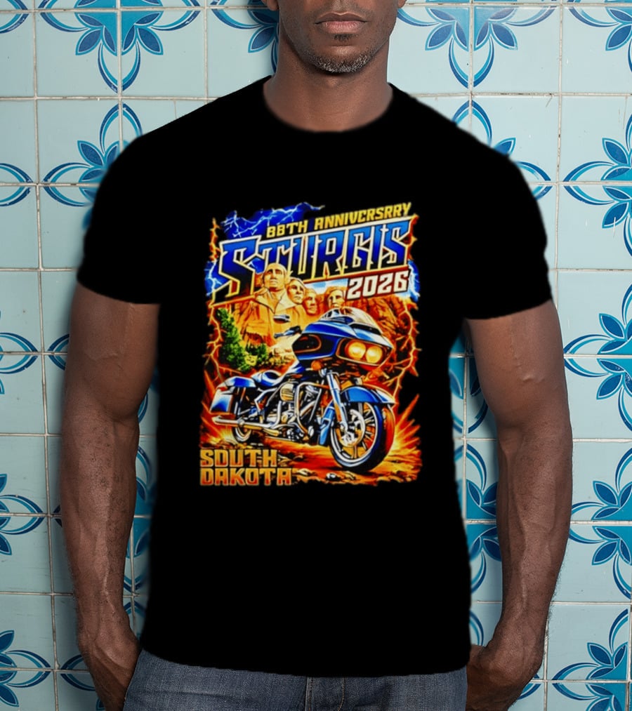 88th Anniversary Sturgis 2026 South Dakota Motorcycle Mount Rushmore T-Shirt