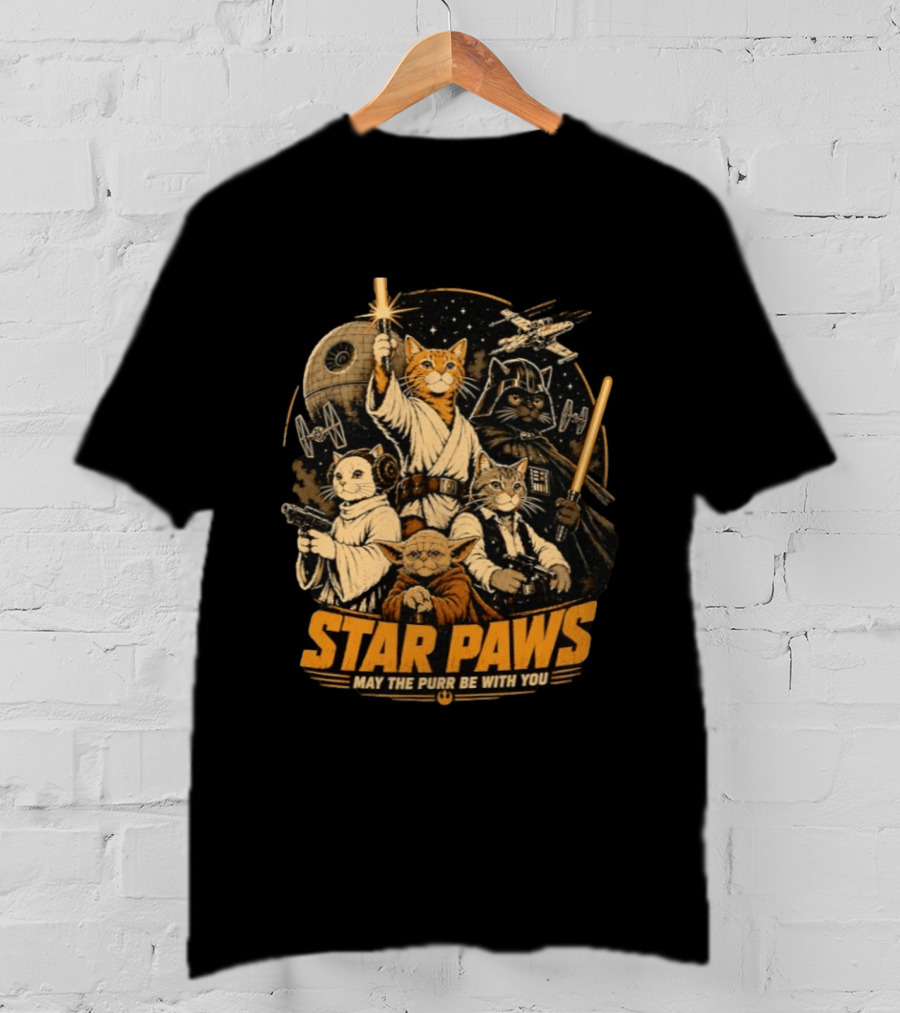 Star Paws May The Purr Be With You Cat Jedi Warriors Star Wars T-Shirt