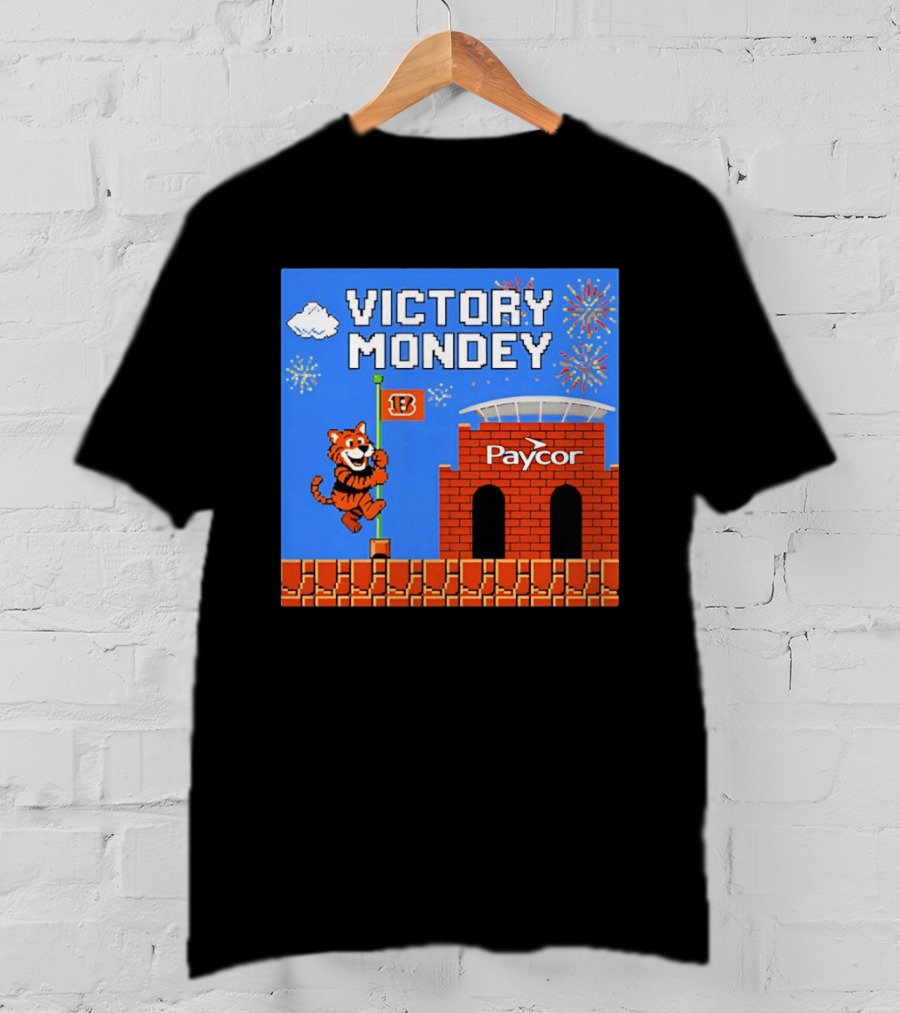 Cincinnati Bengals Victory Mondey Pixel Art Tiger Paycor Stadium Celebration T-Shirt