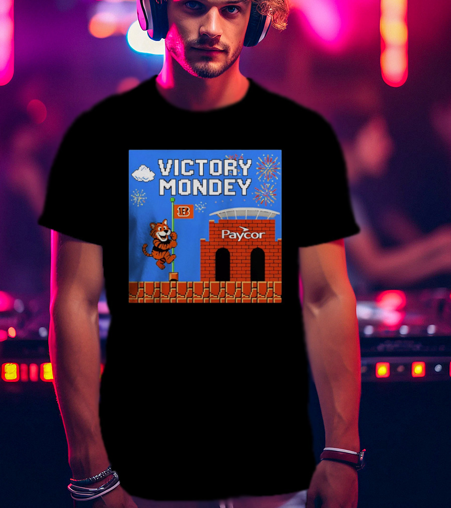 Cincinnati Bengals Victory Mondey Pixel Art Tiger Paycor Stadium Celebration T-Shirt