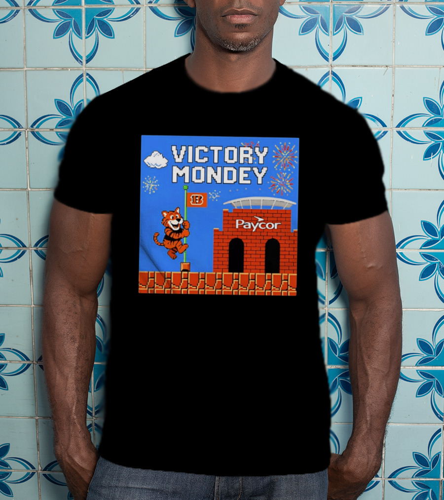Cincinnati Bengals Victory Mondey Pixel Art Tiger Paycor Stadium Celebration T-Shirt