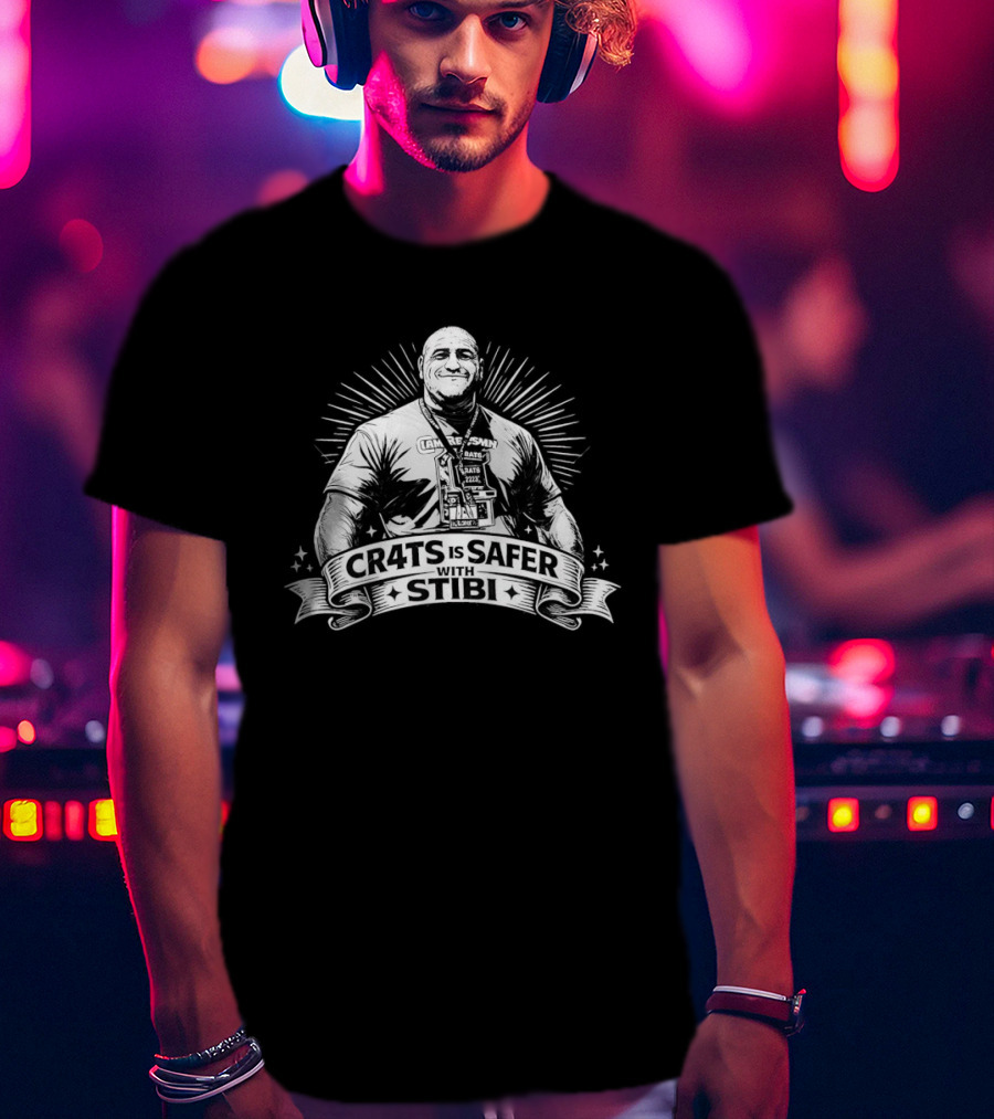 Cr4ts Is Safer With Stibi Declared By Central Figure With Radiant T-Shirt
