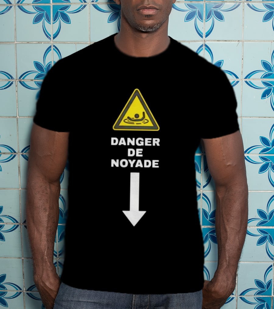 Danger De Noyade Drowning Hazard Triangle Warning T-Shirt