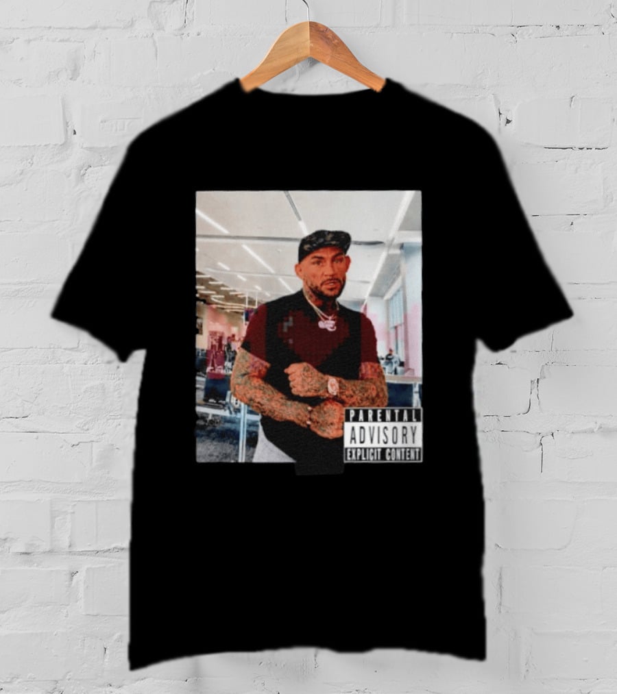 Dustin Poirier Parental Advisory Explicit Content Indoors Tattooed Man With Chain And T-Shirt