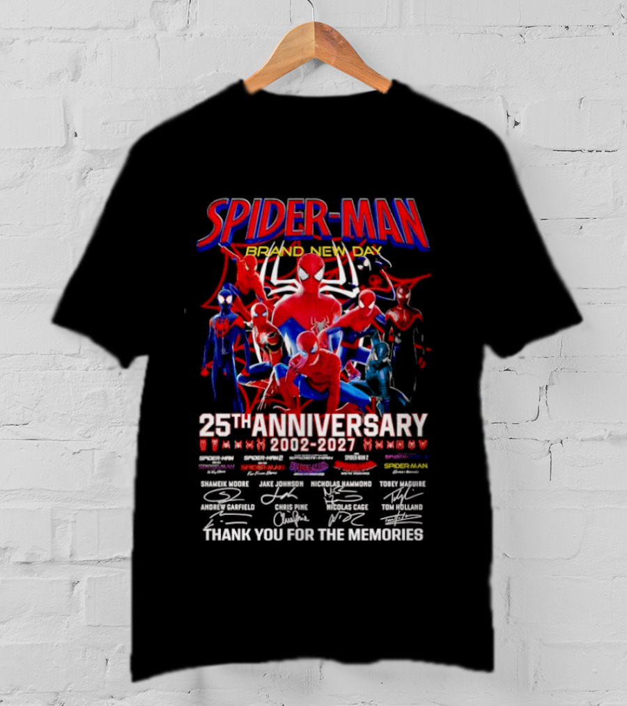 Spider Man Brand New Day 25th Anniversary 2002 2027 Thank You For The Memories T-Shirt