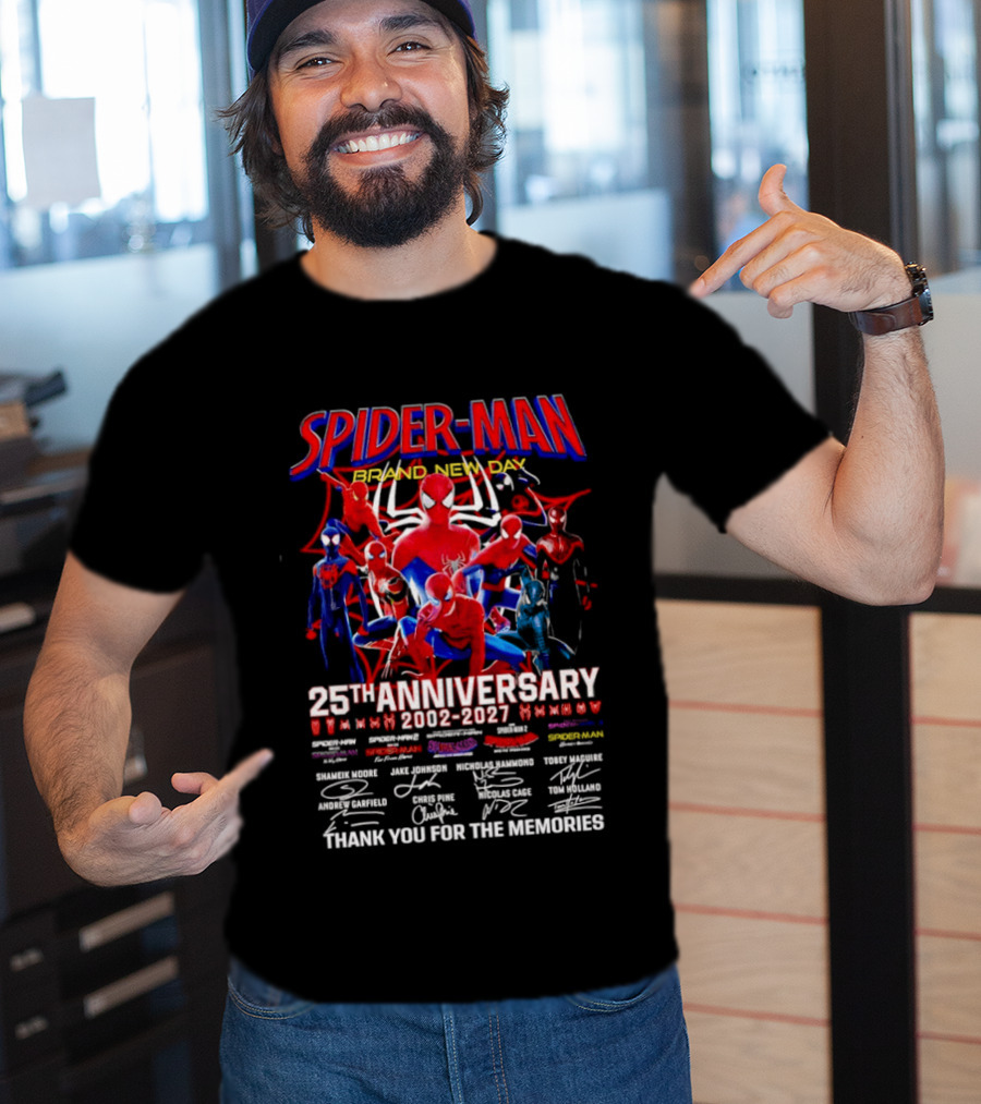 Spider Man Brand New Day 25th Anniversary 2002 2027 Thank You For The Memories T-Shirt