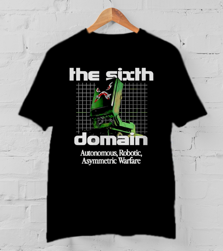 The Sixth Domain Autonomous Robotic Asymmetric Warfare Retro Robot T-Shirt