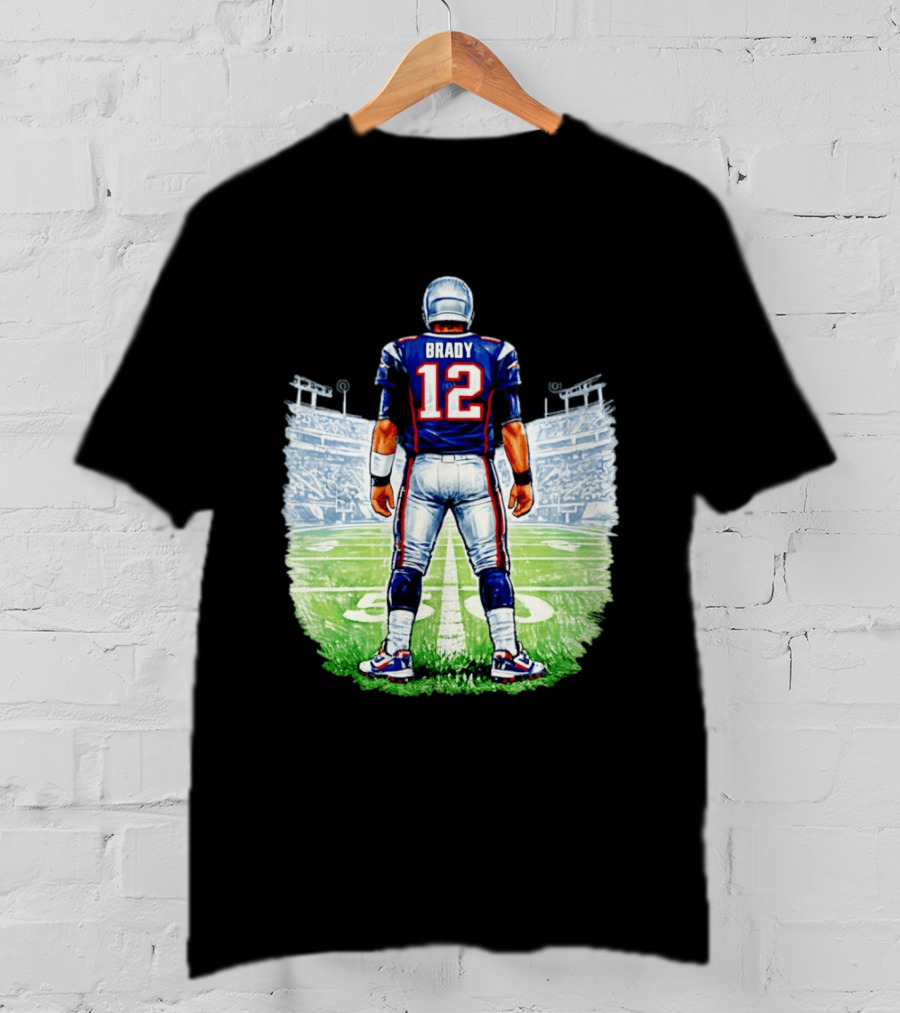 Brady 12 New England Patriots Football Stadium Back View T-Shirt