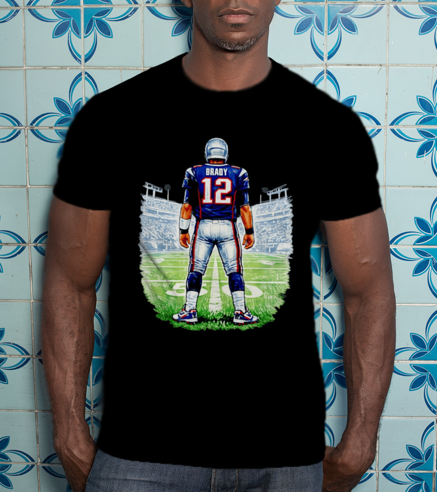 Brady 12 New England Patriots Football Stadium Back View T-Shirt