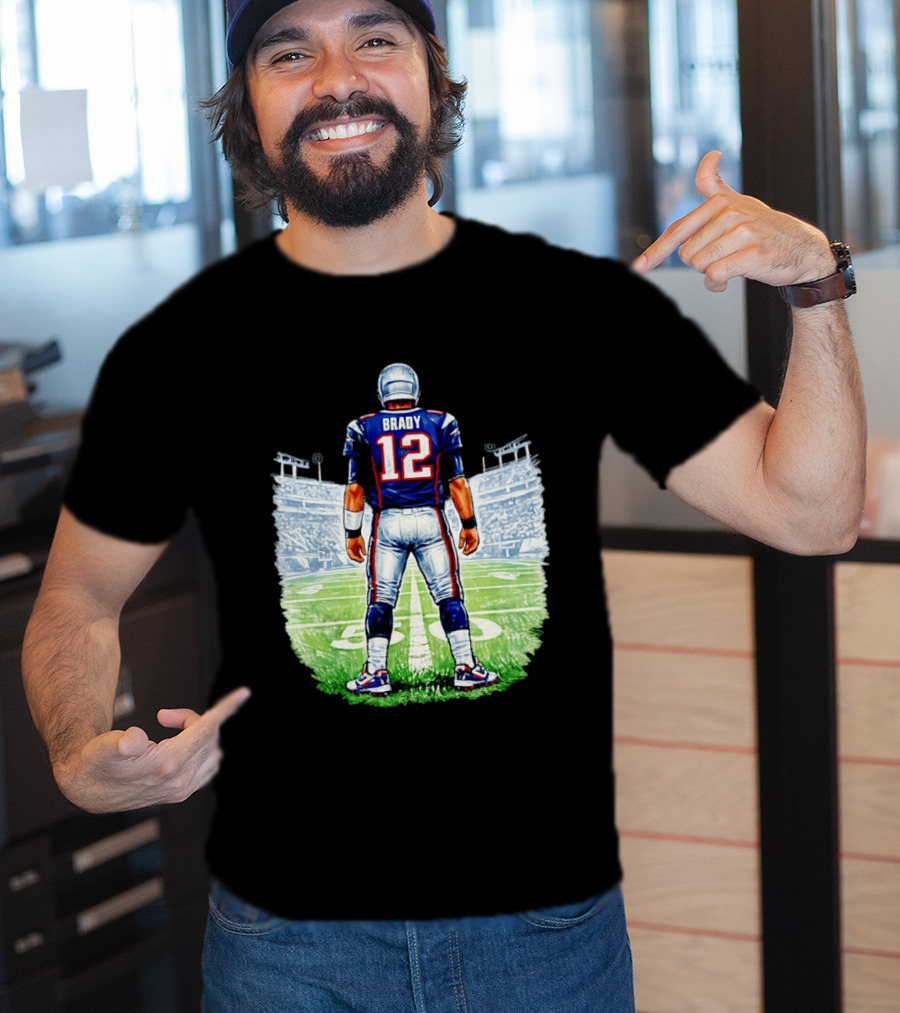 Brady 12 New England Patriots Football Stadium Back View T-Shirt